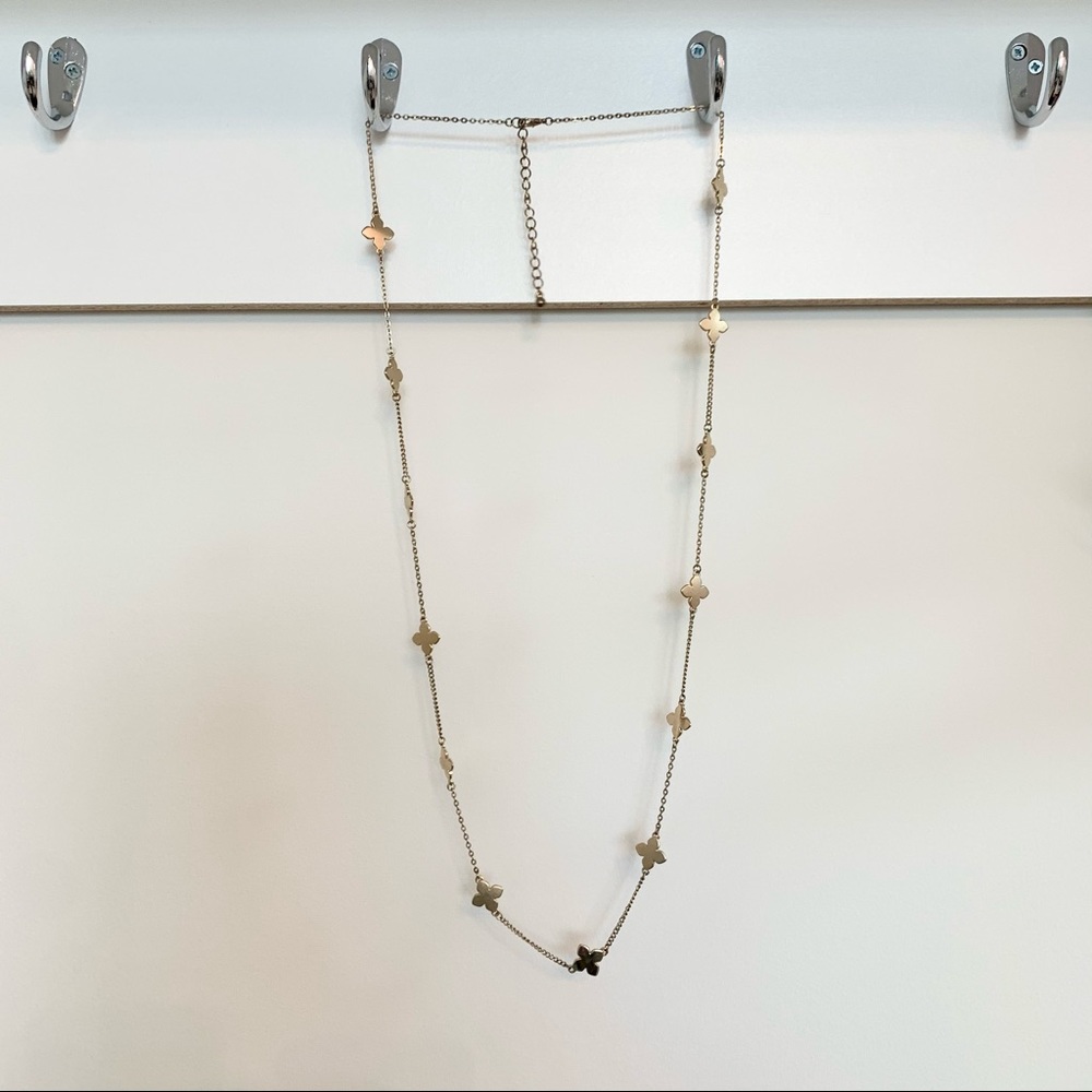 Long Gold Flower Necklace